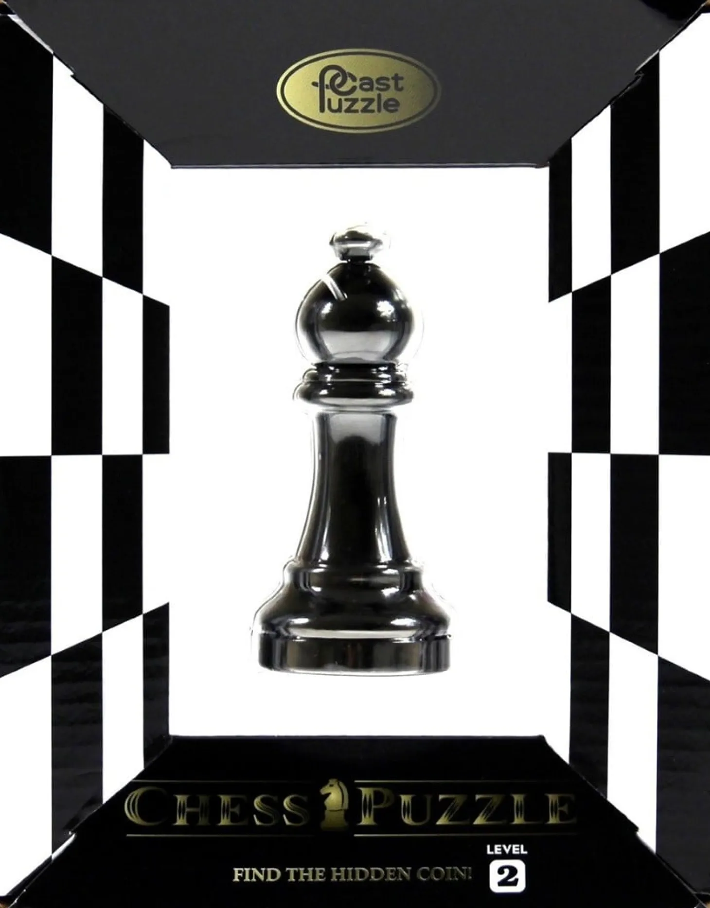 Cast Puzzle Fou Noir- Pièce d'échecs - Casse-tête