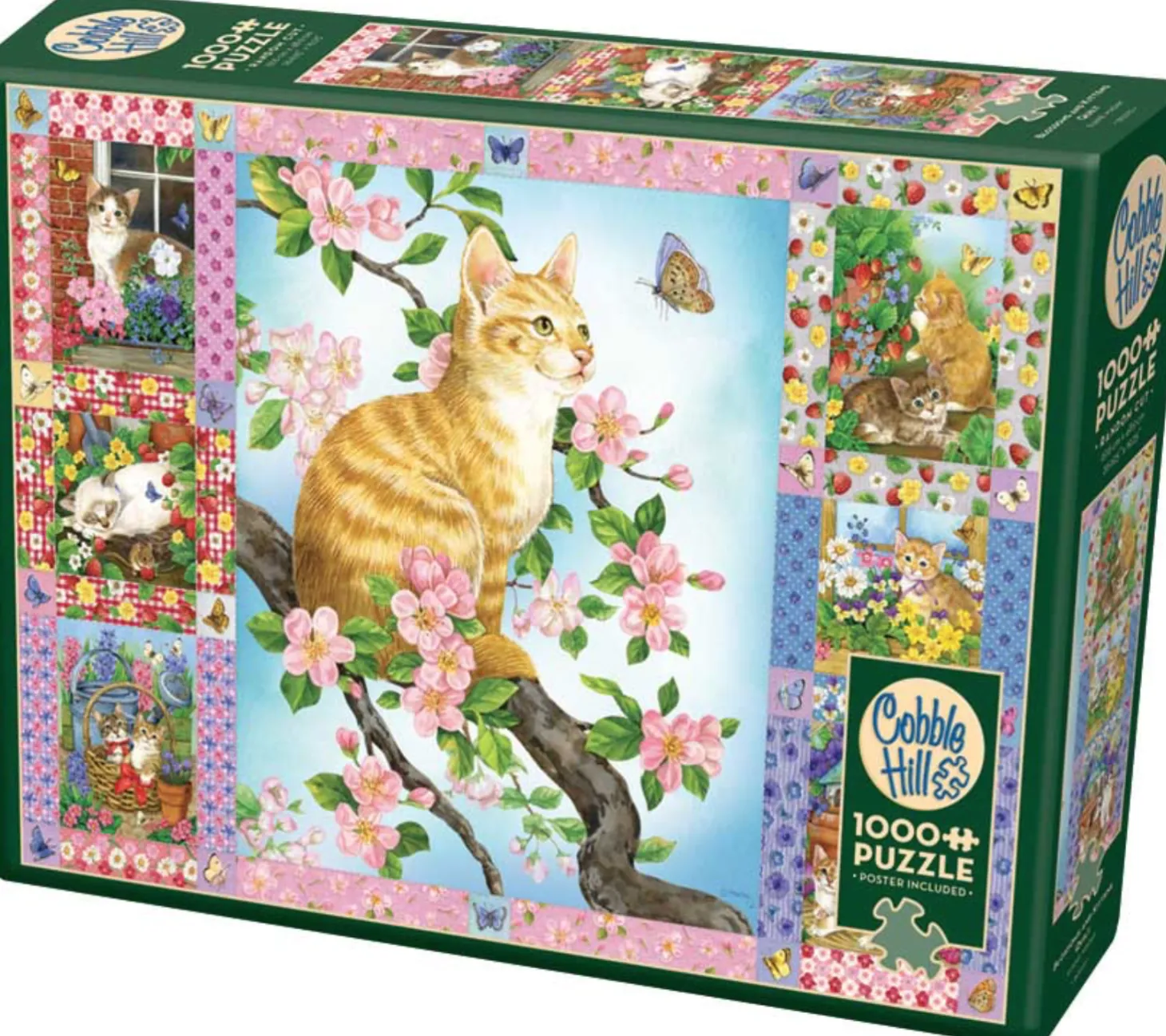 Cobble Hill Couette de fleurs et de chatons - puzzle de 1000 pièces