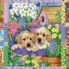 Cobble Hill Couette de fleurs et de chiots - puzzle de 1000 pièces