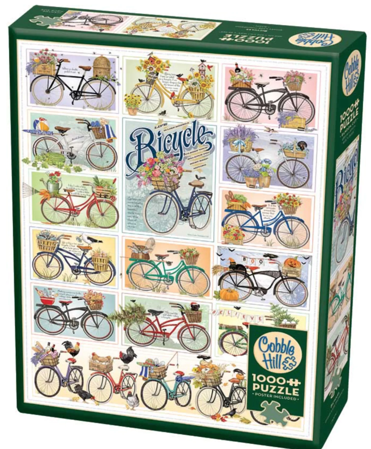 Cobble Hill Des Bicyclettes Colorées - puzzle de 1000 pièces