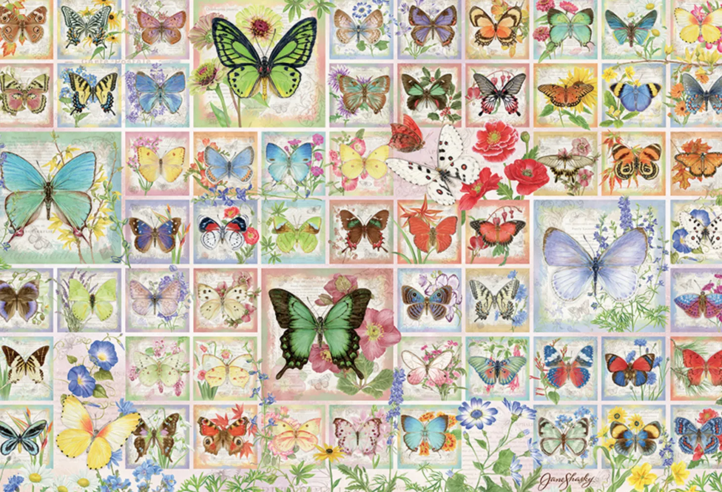 Cobble Hill Papillons et fleurs - puzzle de 2000 pièces