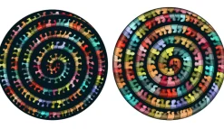 Curiosi Millepedes - Puzzle Double-face Ronde en Bois - 324 pièces