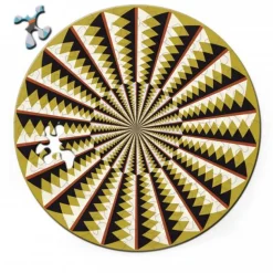 Curiosi Puzzle Double Karussell - Puzzle Ronde Recto-Verso en Bois - 88 pièces