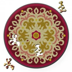 Curiosi Puzzle Double Rose - Puzzle Ronde Recto-Verso en Bois - 88 pièces