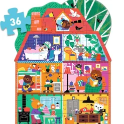 Djeco La Maison des P'tit Copains - Puzzle Géant de 36 pièces