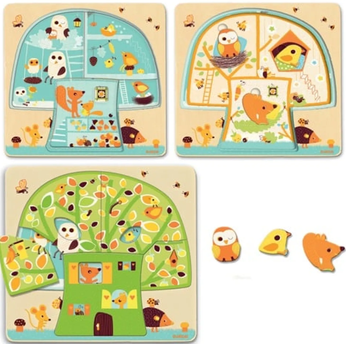 Djeco Puzzle Skim - Arbre plein de vie - 12 pièces