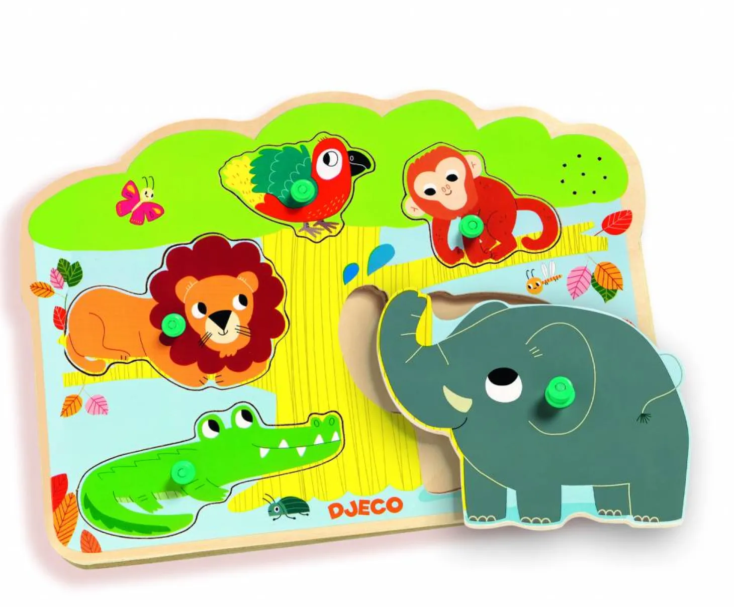 Djeco Puzzle Sound - Zoo - 5 pièces