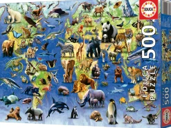 Educa 100 Espèces en Danger d'Extinction - puzzle de 500 pièces