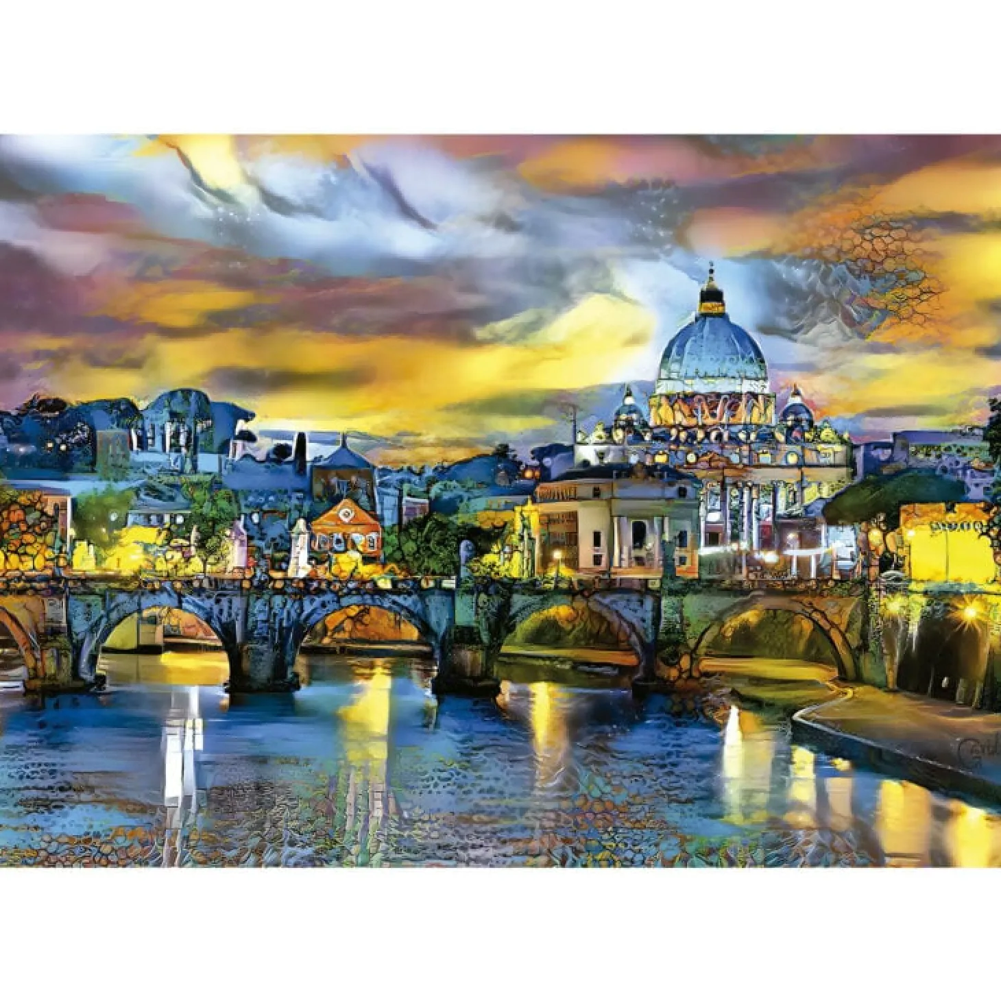 Educa Basilique Saint-Pierre et pont Saint-Ange - puzzle de 1500 pièces
