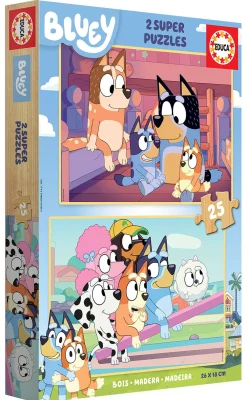 Educa BOIS: Bluey - 2 x 25 pièces