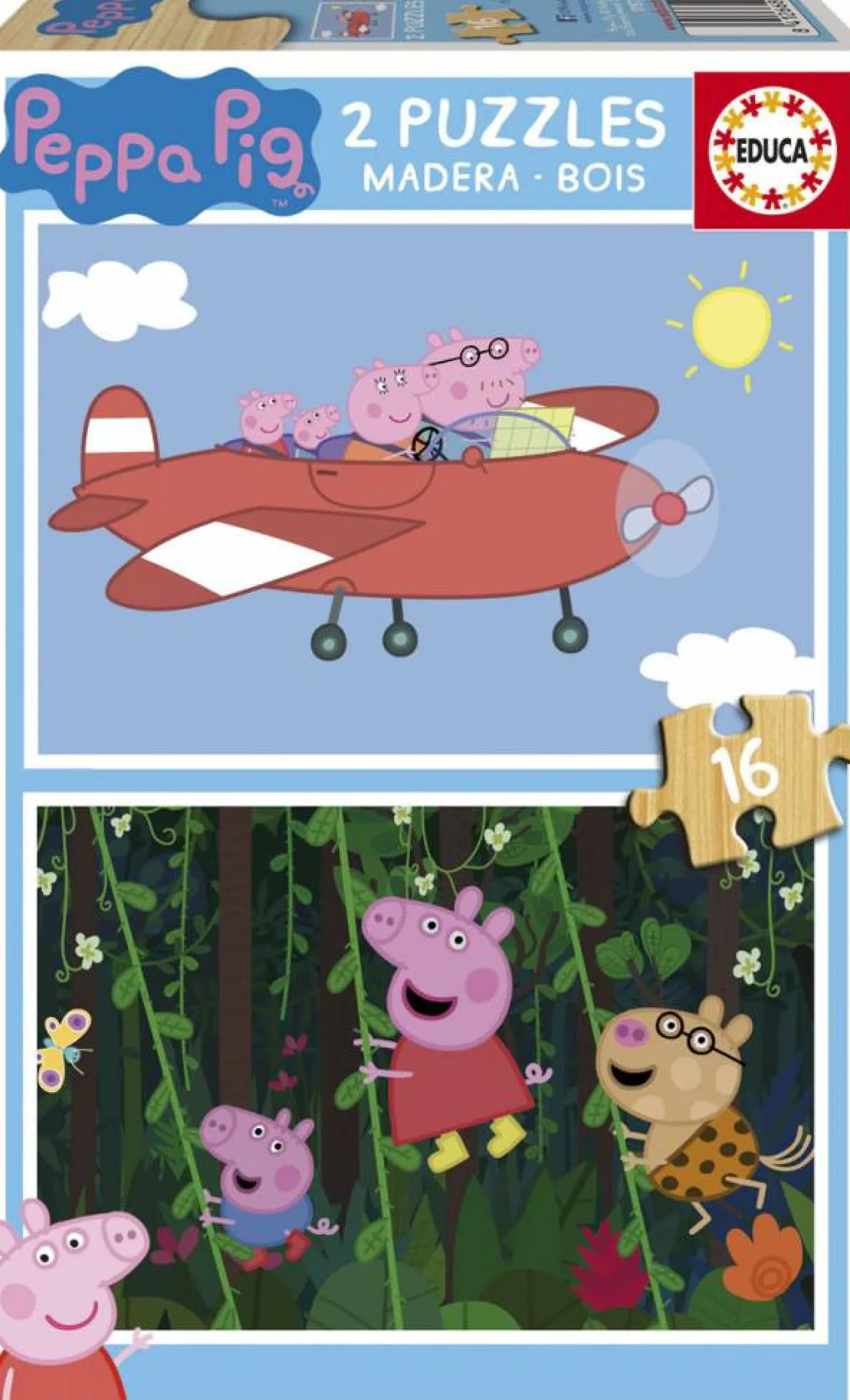 Educa BOIS: Peppa Pig - 2 x 16 pièces