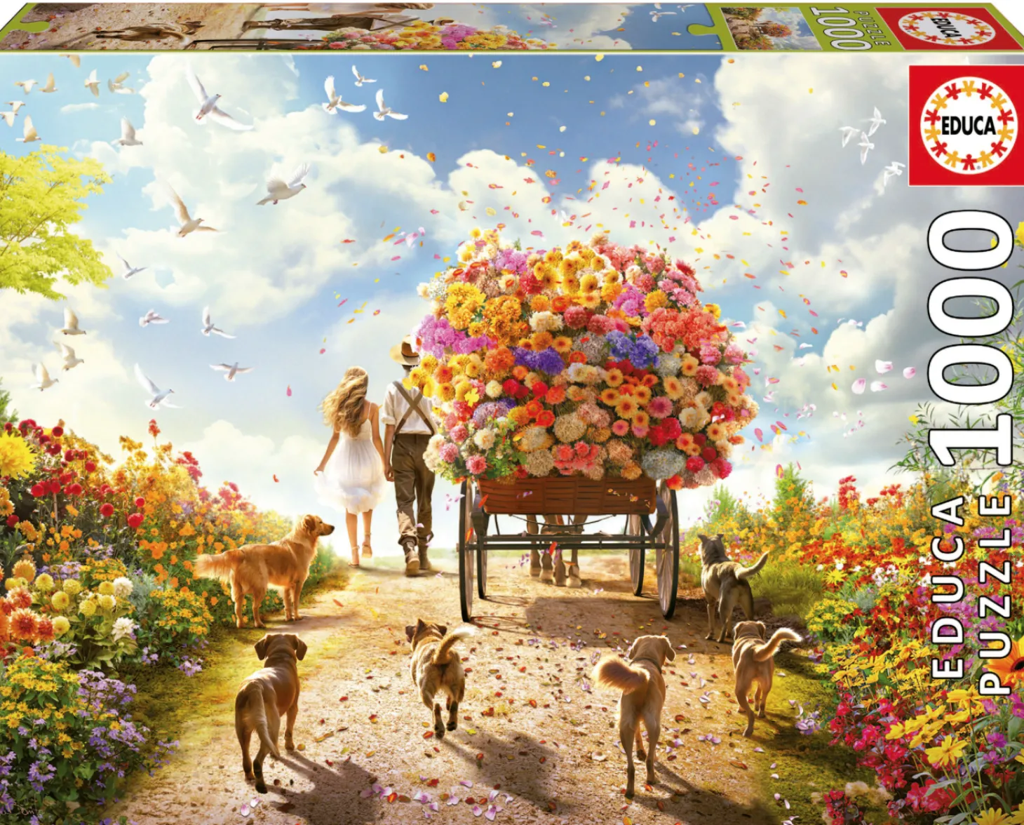 Educa Chariot de Fleurs - puzzle de 1000 pièces