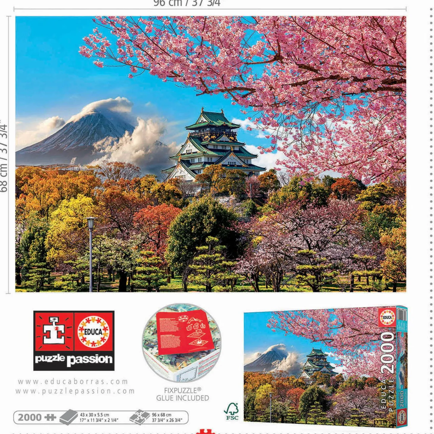 Educa Château d'Osaka - puzzle de 2000 pièces