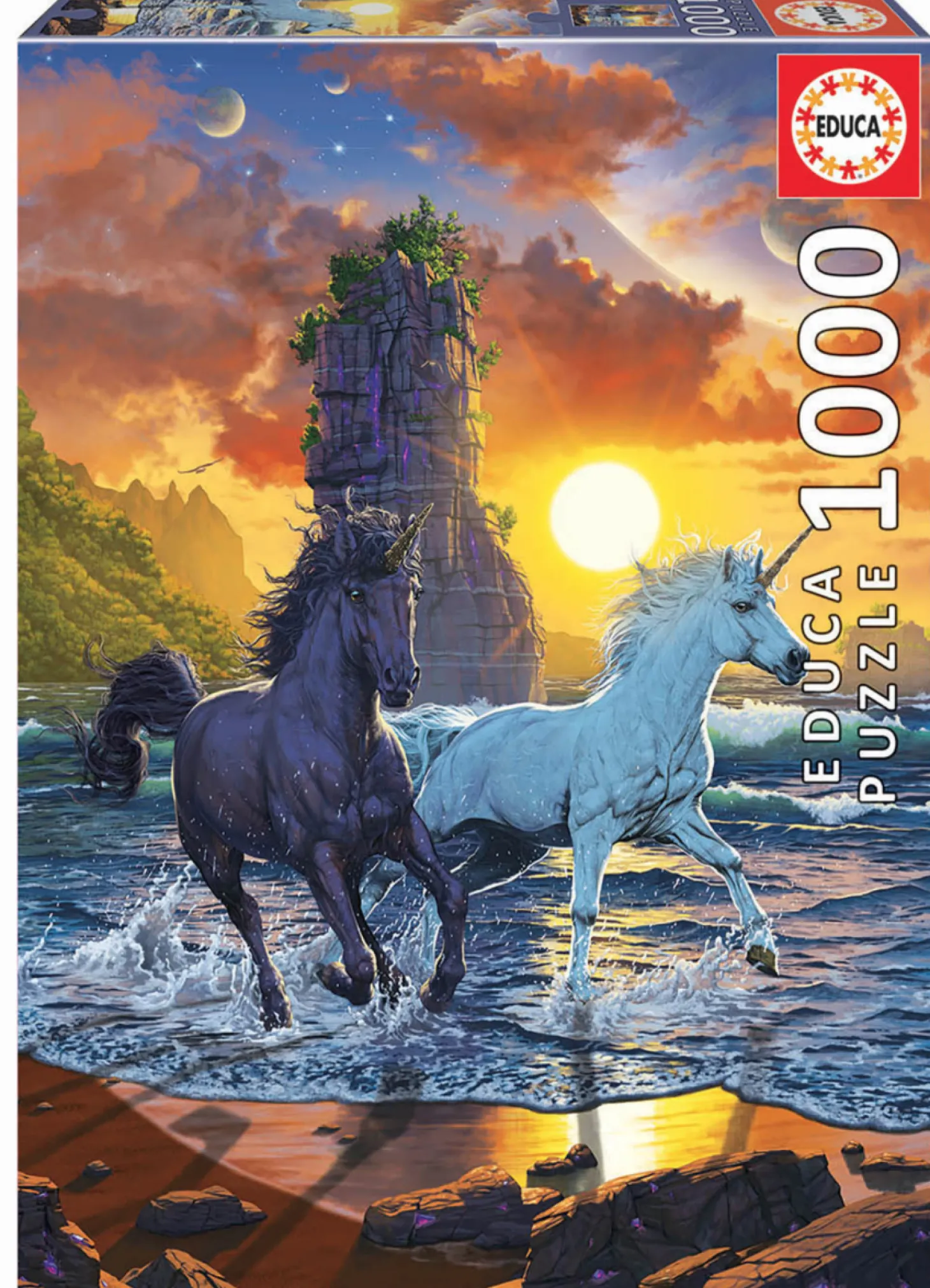 Educa Licornes sur la plage - puzzle de 1000 pièces