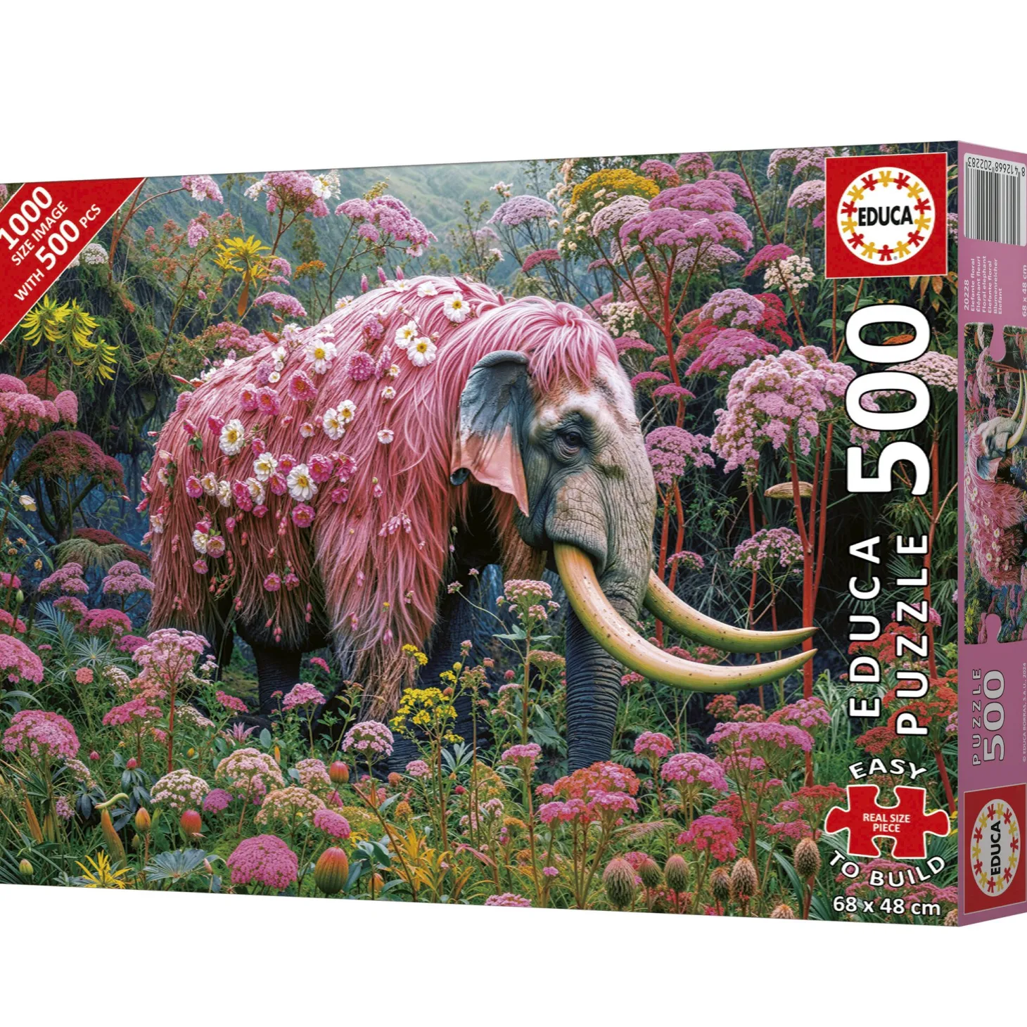 Educa Éléphant fleuri - puzzle de 500 XL pièces