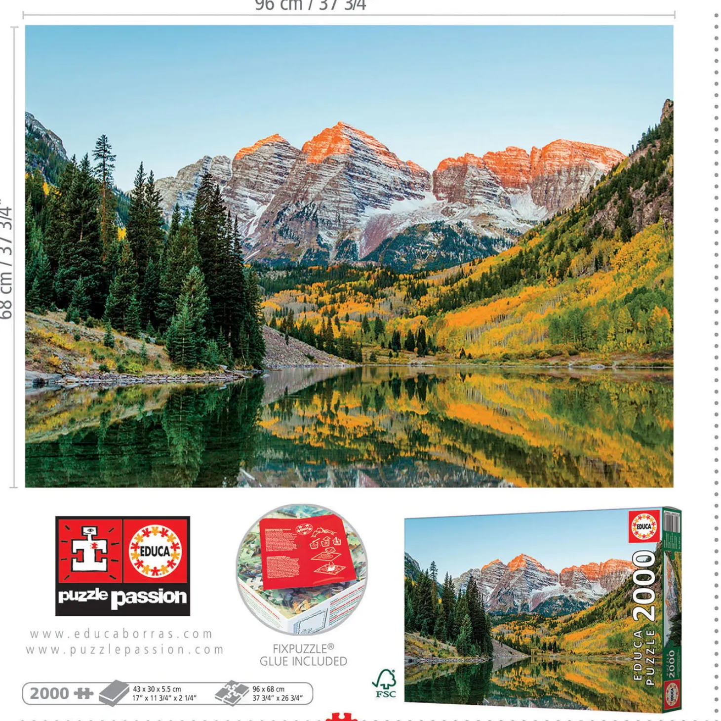 Educa Maroon Bells - puzzle de 2000 pièces