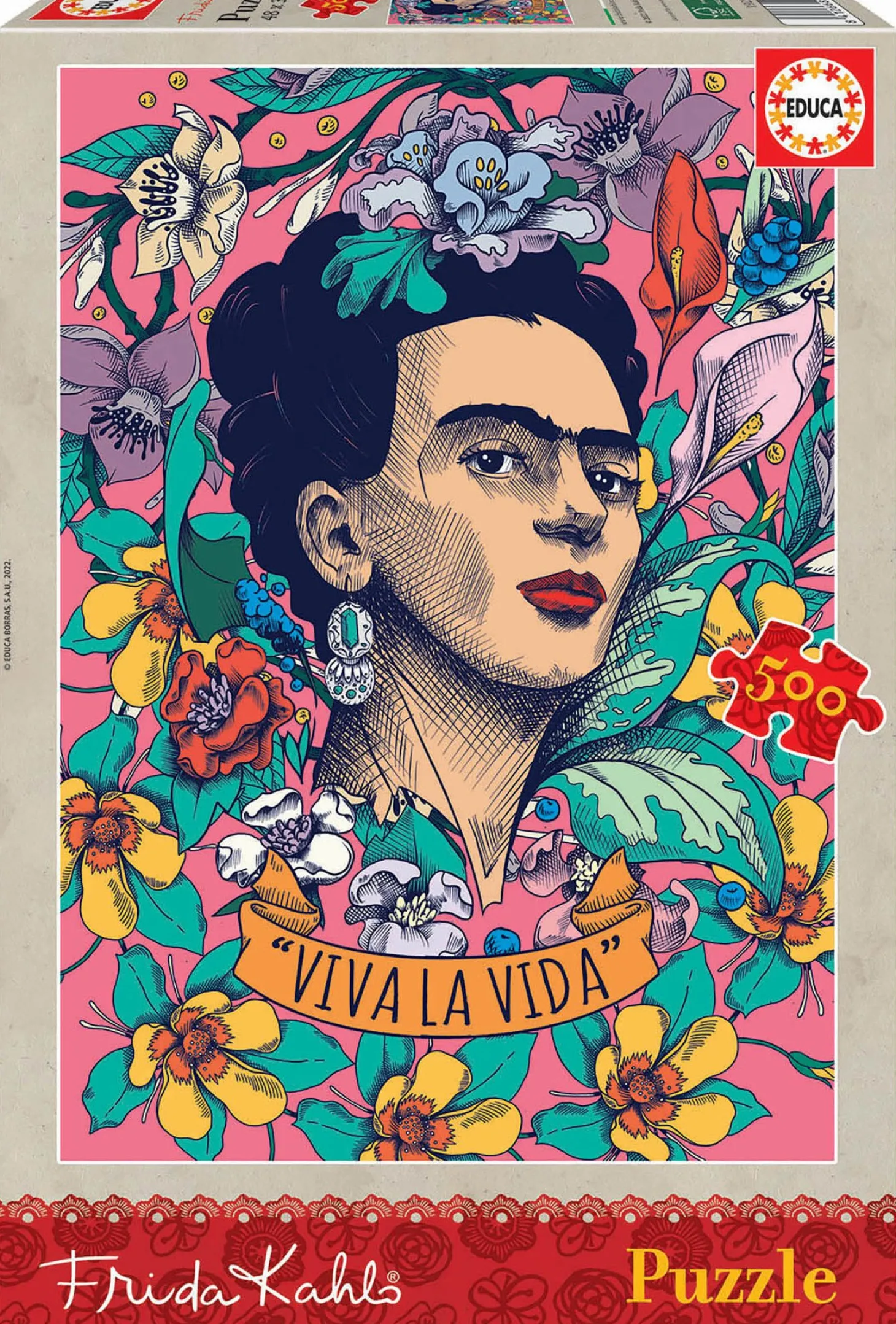 Educa Viva la Vida - Frida Kahlo - puzzle de 500 pièces