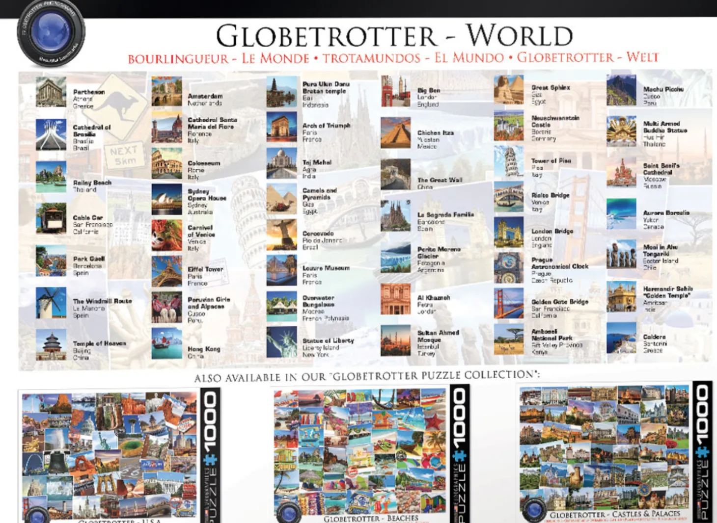 Eurographics Puzzles Bourlingueur - Le Monde - Collage - puzzle de 1000 pièces