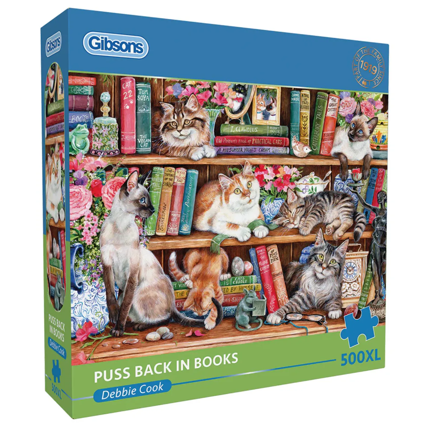 Gibsons Puss Back in Books - puzzle de pièces 500 XL