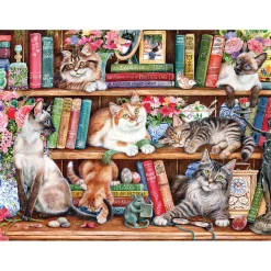 Gibsons Puss Back in Books - puzzle de pièces 500 XL