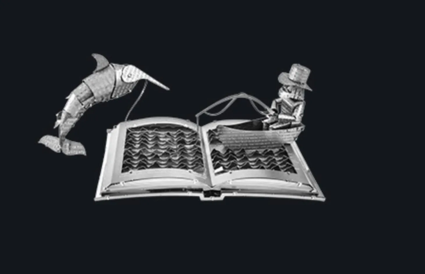 Metal Earth Le vieil homme et la mer livre sculpture - puzzle 3D