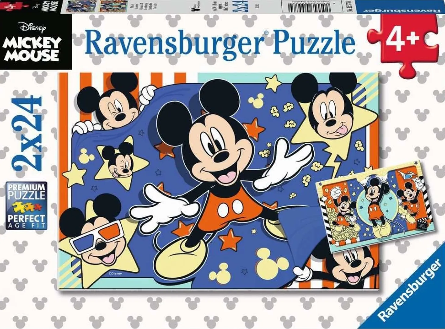 Ravensburger Mickey, star du cinéma- 2 puzzles de 24 pièces