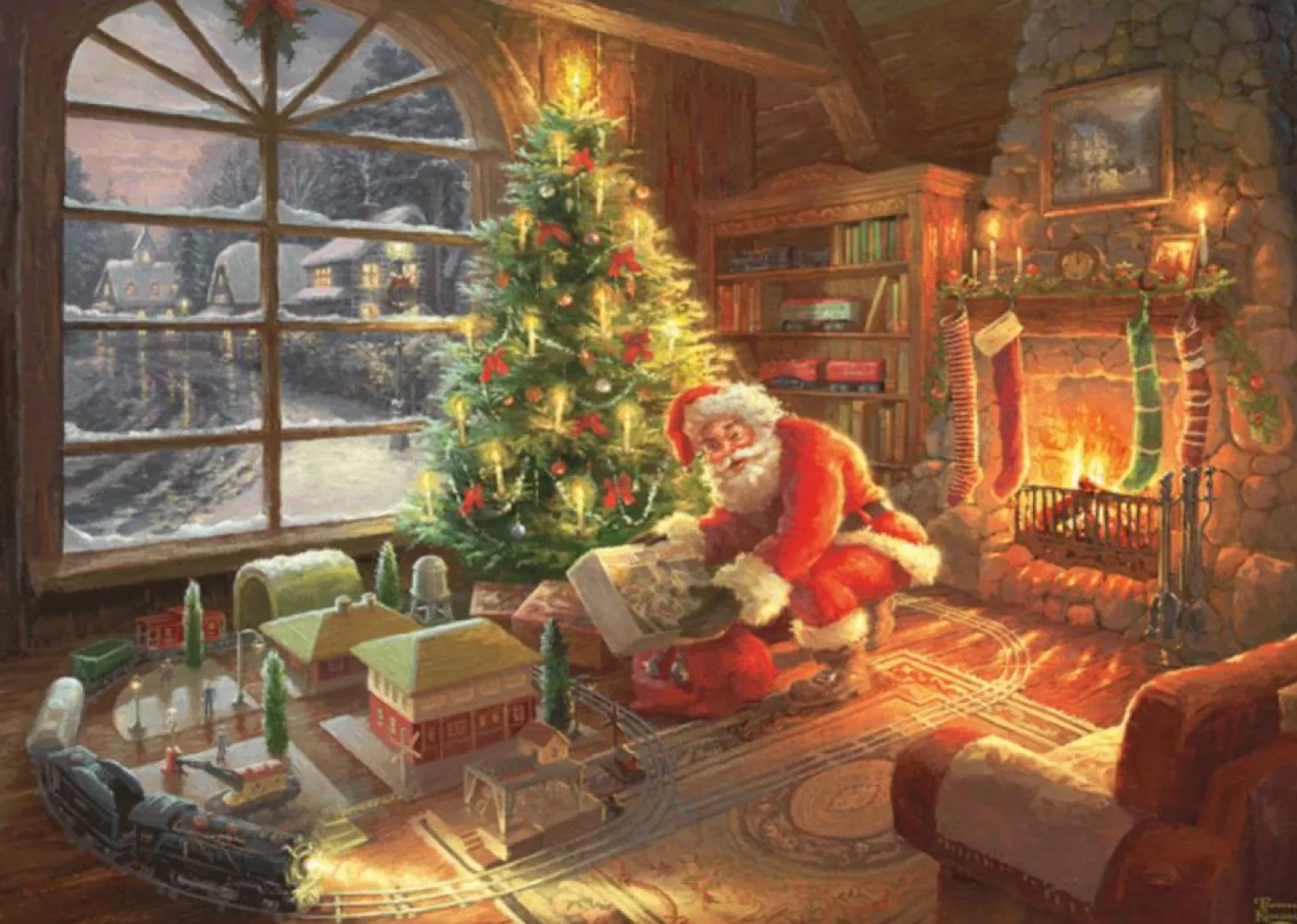 Schmidt Le Père Noël est là - Thomas Kinkade - puzzle de 1000 pièces
